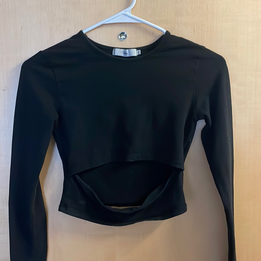 Adika black  long sleeve cut out shirt
